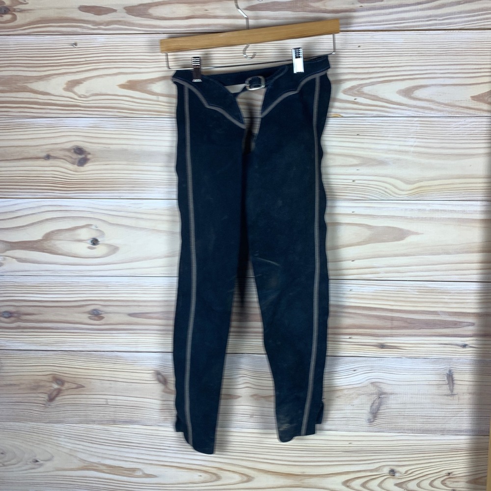 Barnstable Riding Chaps Kids 12 Navy Blue Suede Leather Equestrian Vintage USA